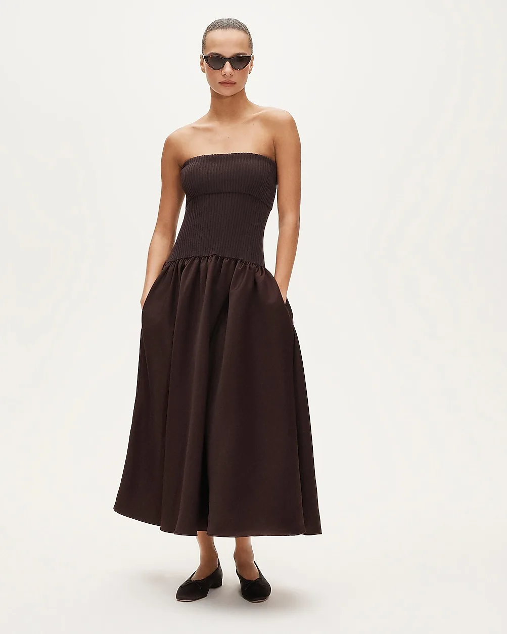 Collection Foldover Mixy Dress in Duchesse Satin by J.Crew