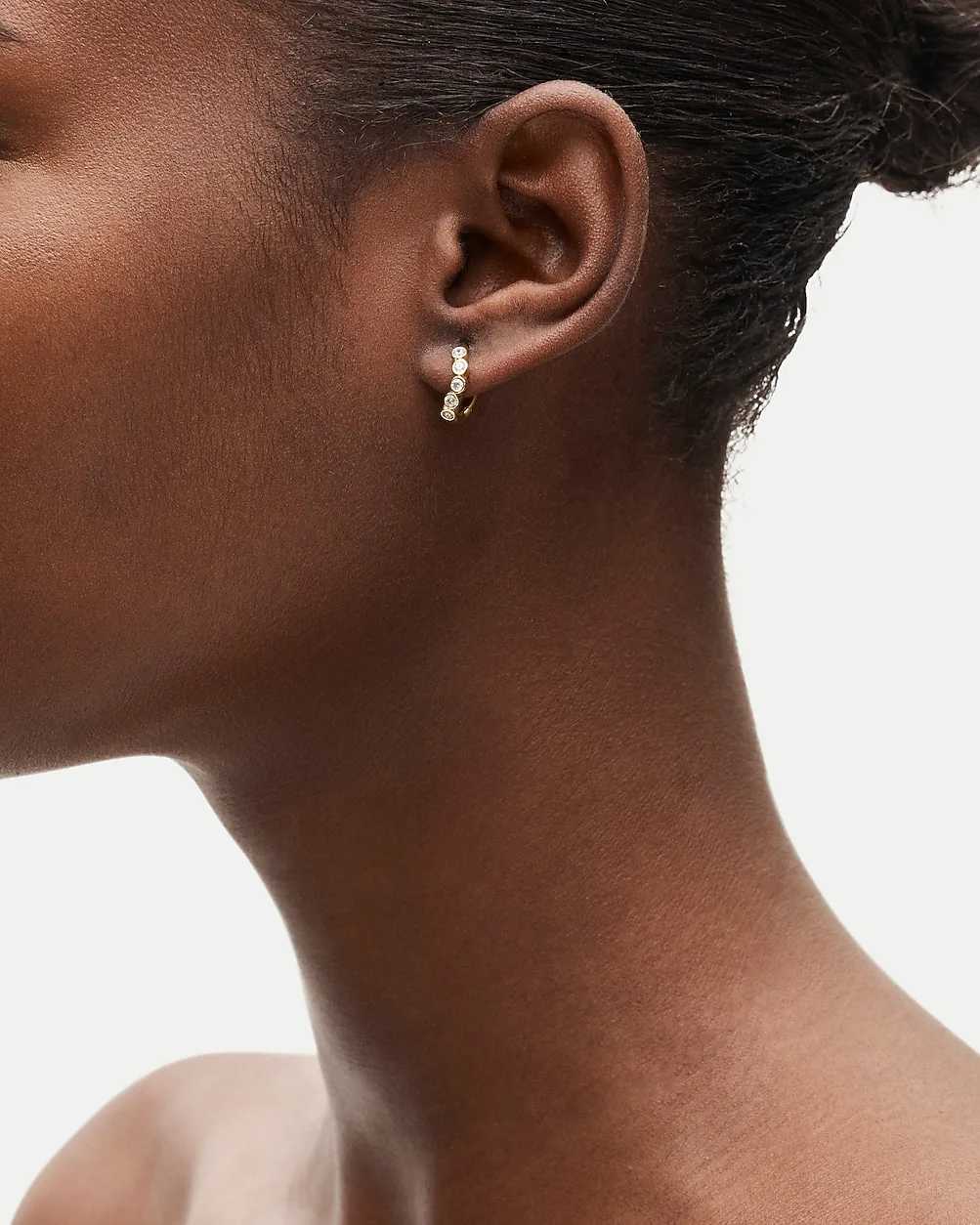 18k Gold Vermeil Cubic Zirconia Hoop Earrings