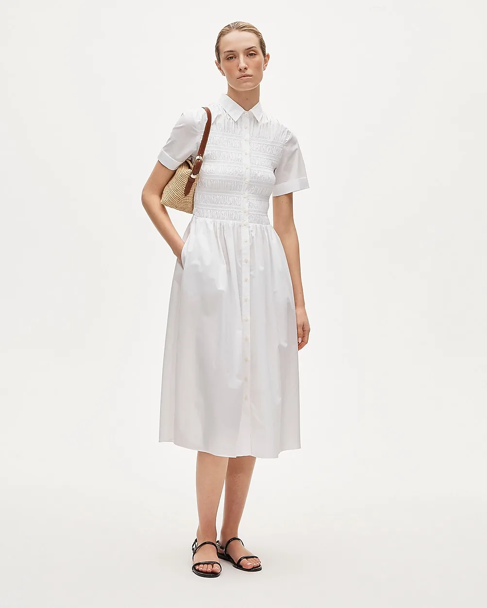 Elsie Shirt-Dress in Cotton Poplin