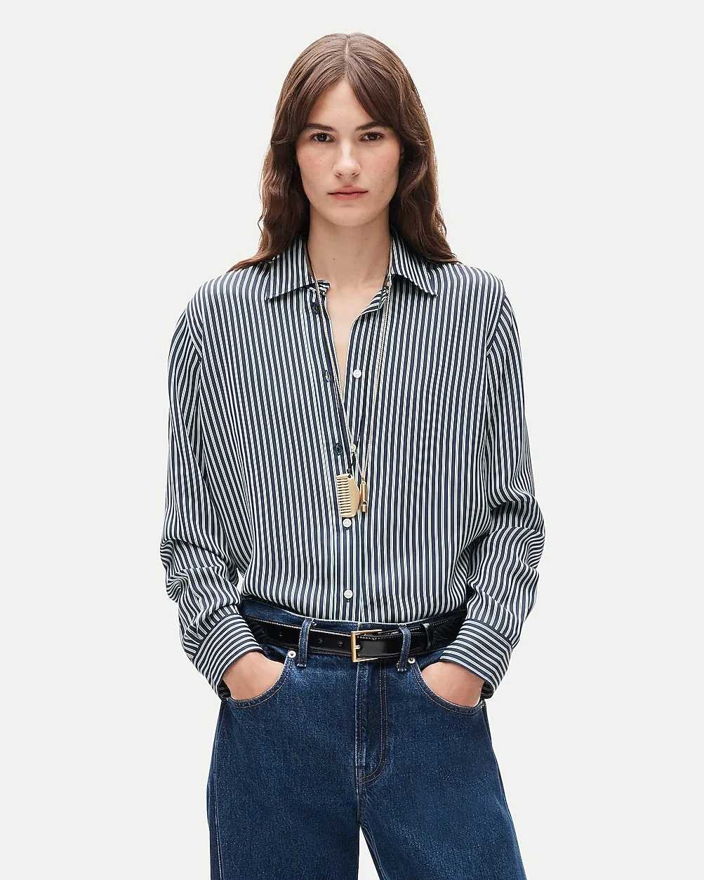 Jules Classic-Fit Button-Up Shirt in Striped Viscose Twill by J.Crew