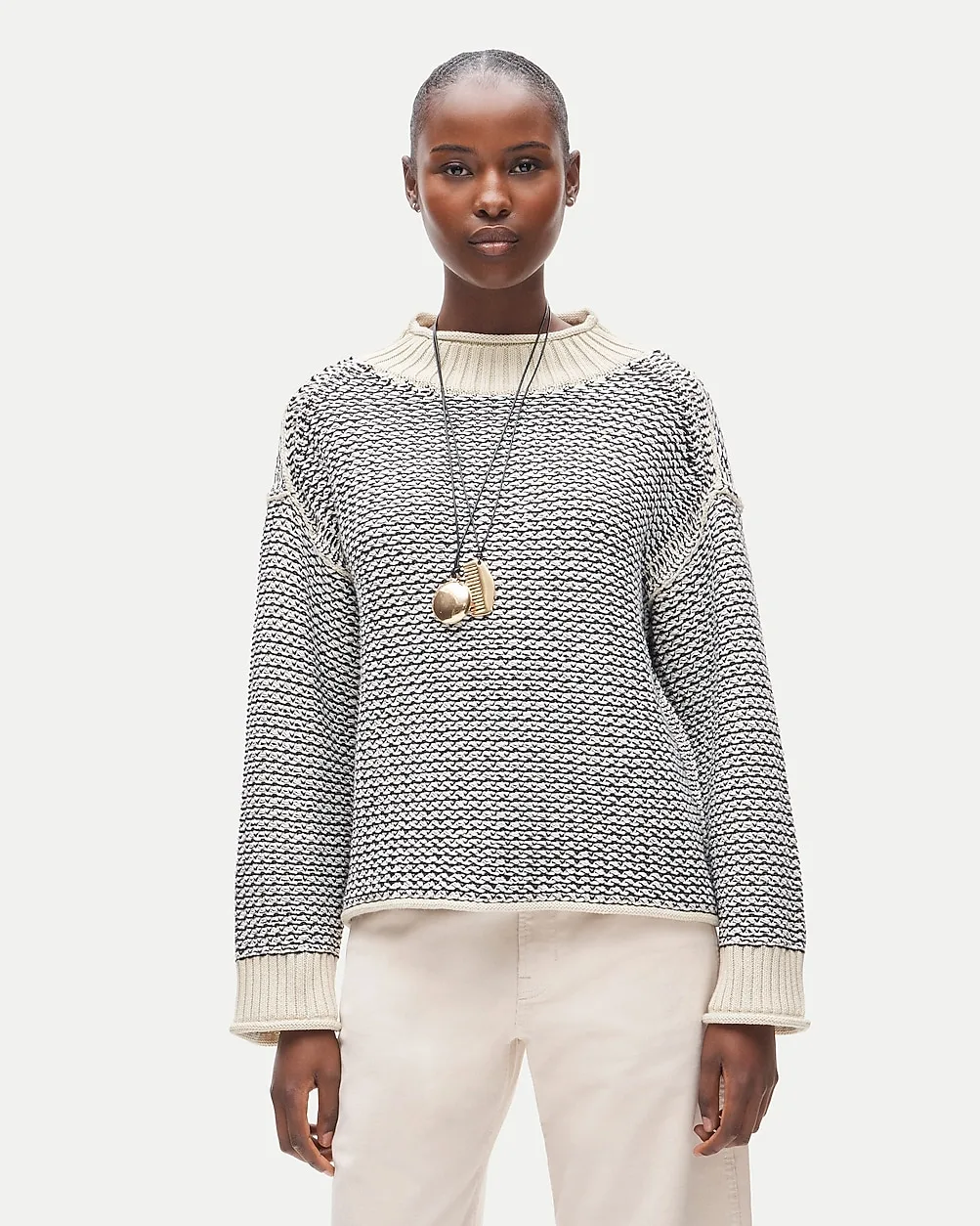 2025 Rollneck™ Sweater in Tweed Stitch