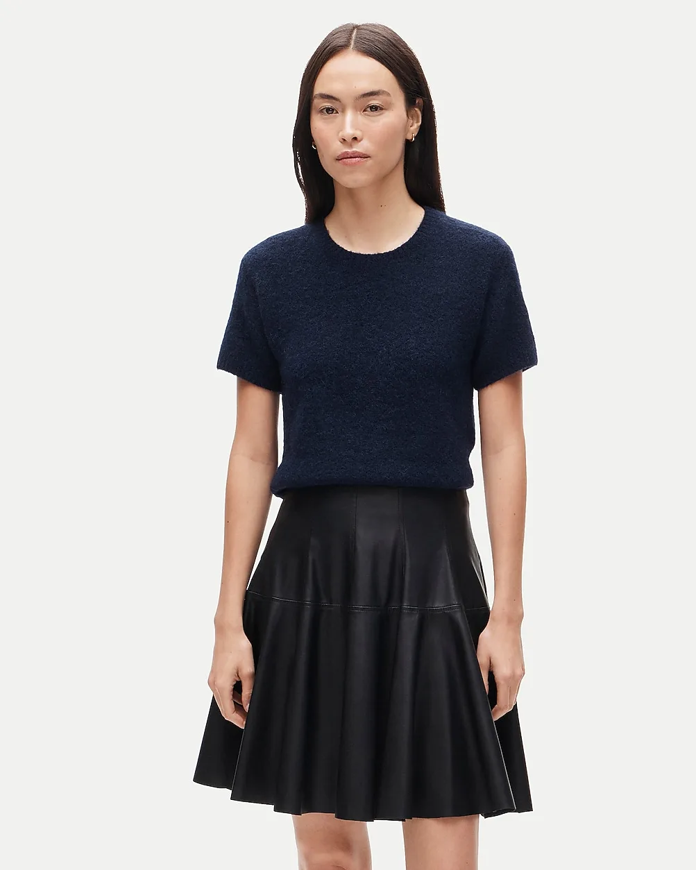 Mini Circle Skirt in Faux Leather by J.Crew