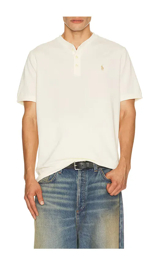 Henley T-Shirt in Cream by Polo Ralph Lauren