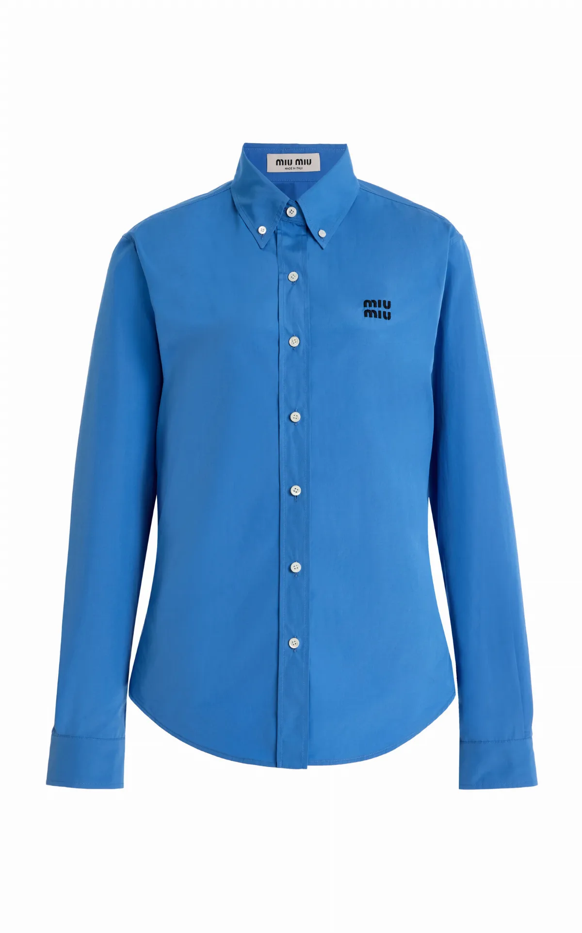 Button-Detailed Cotton-Poplin Shirt by Miu Miu