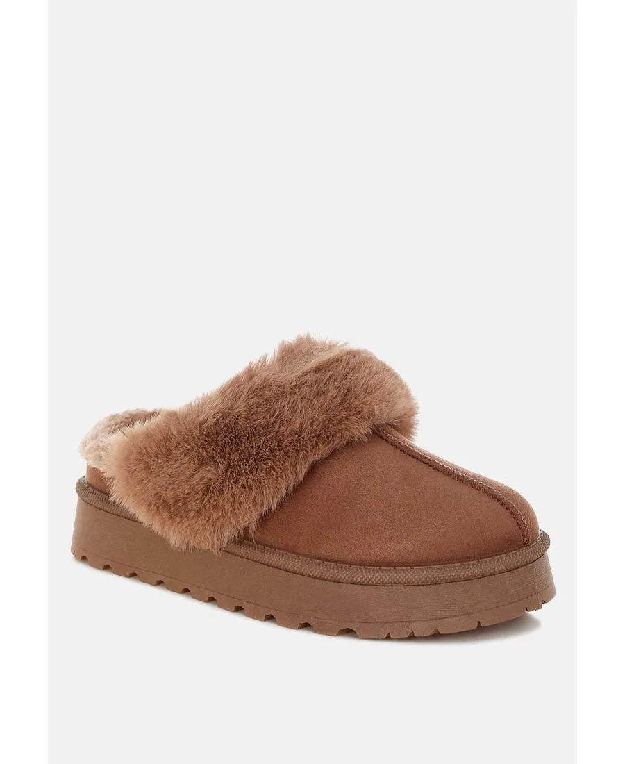Portho Faux Fur Slip Flat
