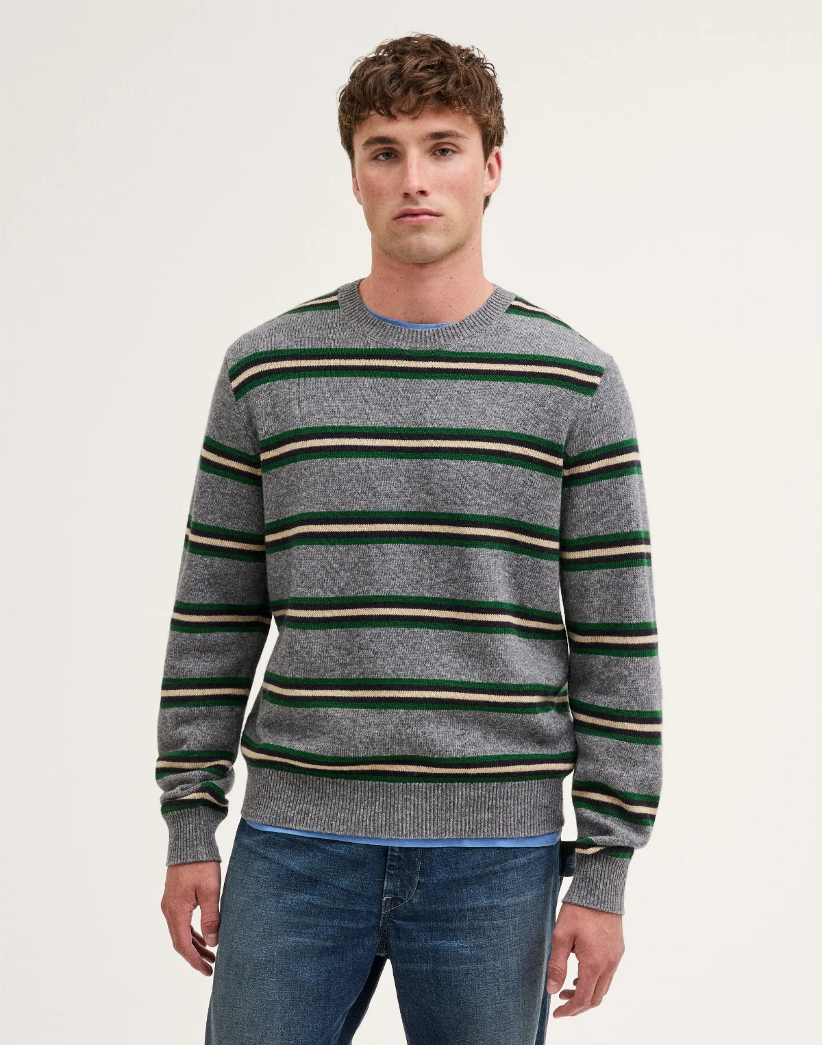 Crewneck Sweater in Harbor Wool Blend by MW