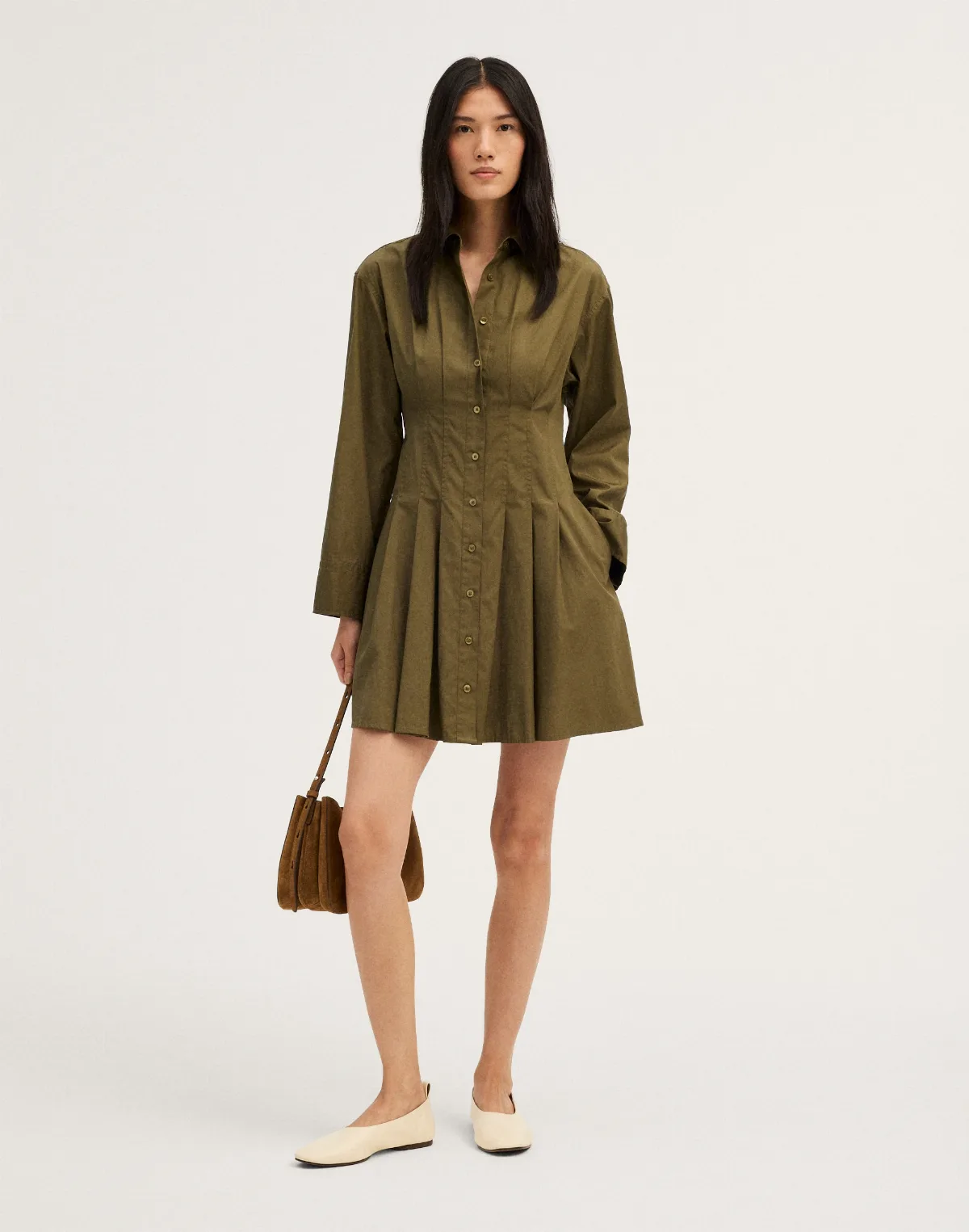 Seamed Mini Shirtdress