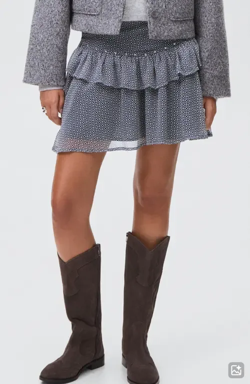 Ruffle Rhinestone Miniskirt by MANGO TEEN