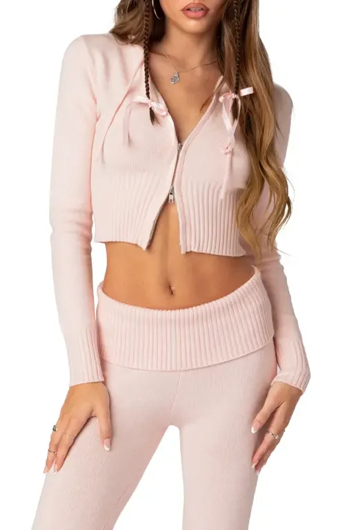Desiree Hooded Crop Cardigan by EDIKTED