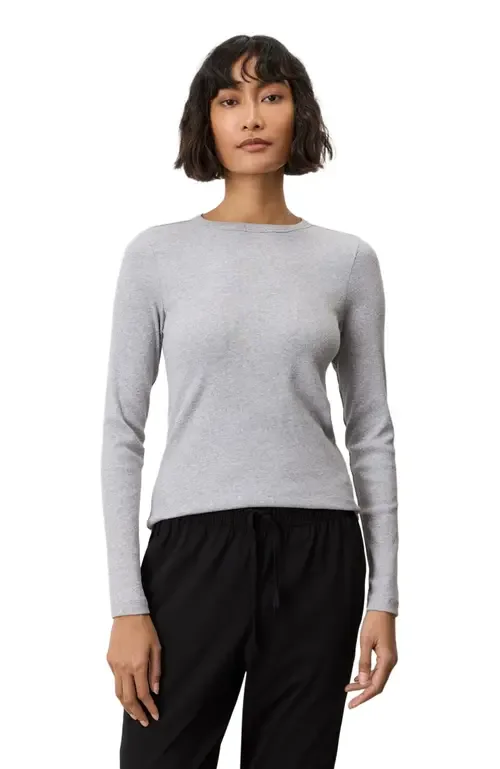 Perfect Rib Crewneck Layering Long Sleeve Tee Made with Organic Cotton by Pact