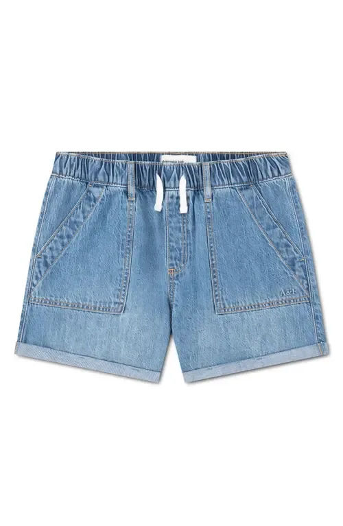 Relax Denim Drawstring Shorts by abercrombie kids