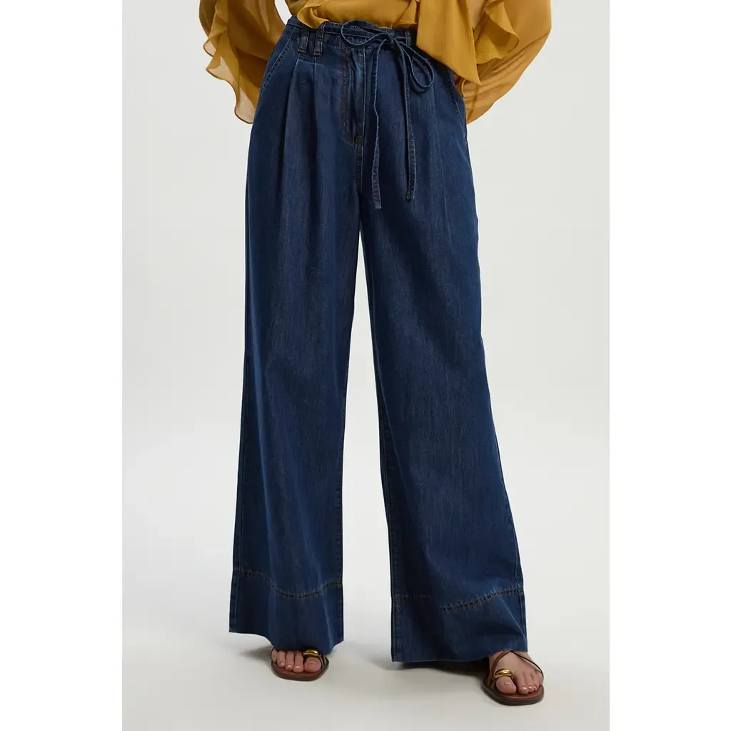 Denim Wide Legged Pants by Karen Millen