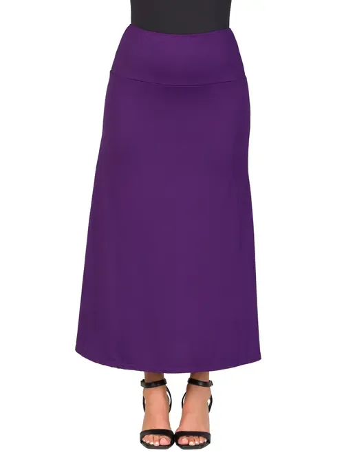 Elastic Waist Maxi Skirt