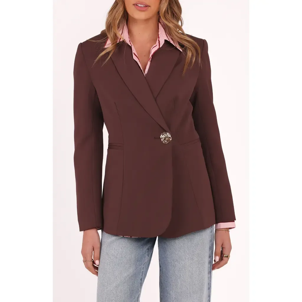 Leo One-Button Blazer by Petal & Pup