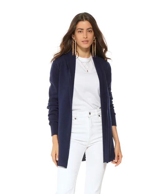 Long Open Front Pure Cashmere Cardigan by Monticelli Cashmere