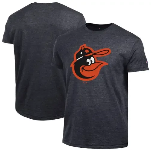 Champion Black Baltimore Orioles Cooperstown Logo Tri-Blend T-Shirt by Champion