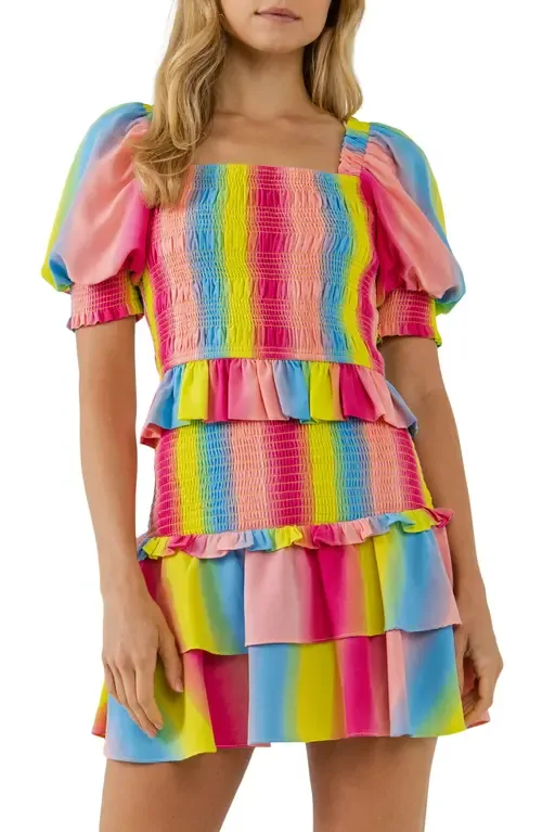Ombré Stripe Smocked Top by Endless Rose
