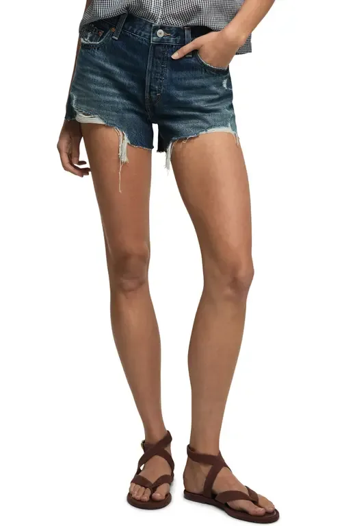 High Waist Denim Mom Shorts by Lucky Brand
