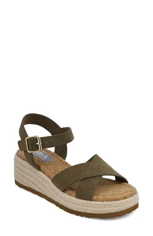 Nikky Ankle Strap Platform Wedge Sandal by MIA