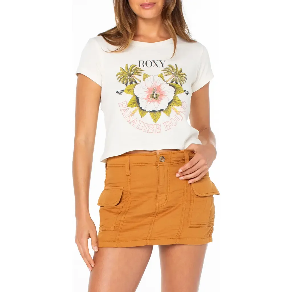 In Bloom Crop Cotton Graphic T-Shirt by Roxy
