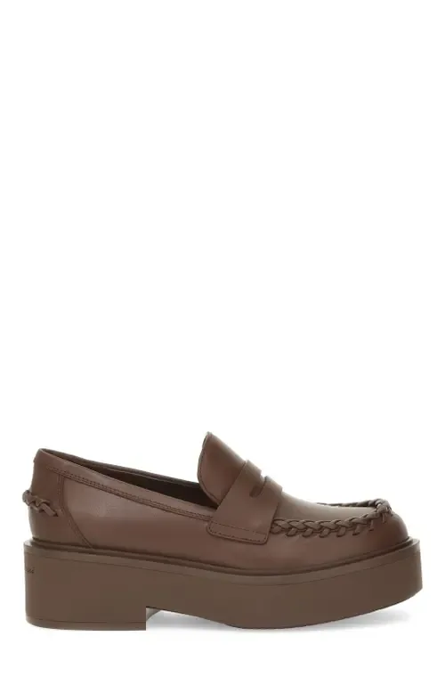 Yuna Loafer Mocassin in Brown Calf Leather by Gianvito Rossi