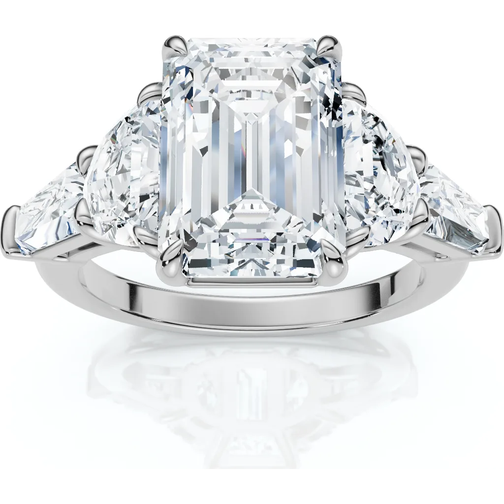 Certified 4 1/2Ct Tessa Emerald Engagement Ring 14k Gold Lab Grown