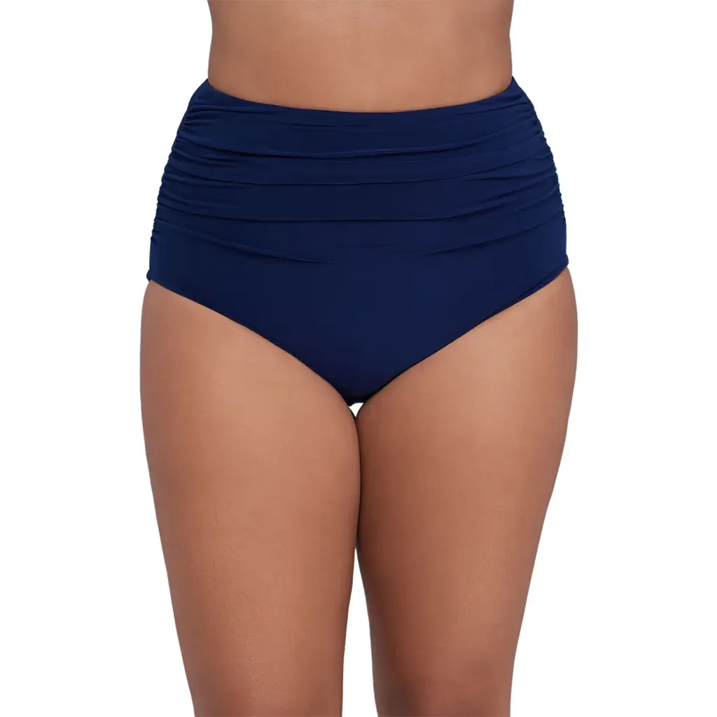 High Waist Shirred Control Swim Brief by Trimshaper