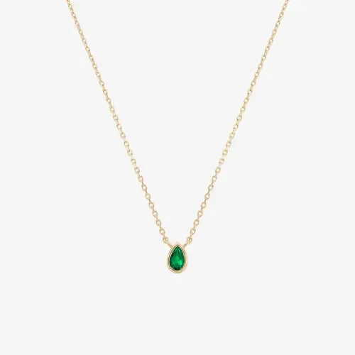Sterling Silver 18k Gold Plated Ivy Emerald Necklace Dainty Minimalist by Bearfruit Jewelry
