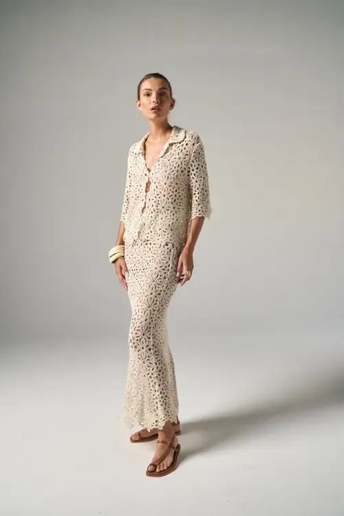 Maud Skirt in Beaded Macrame by JBQ