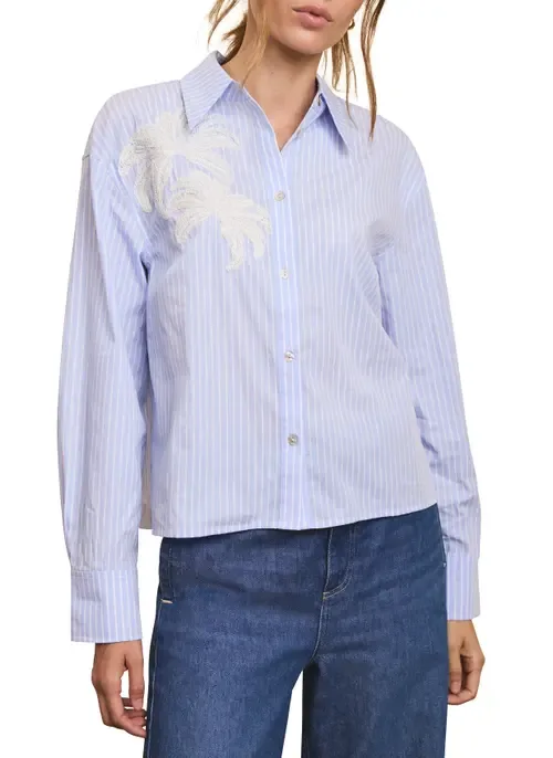Stripe Embroidered Shirt by MINT VELVET