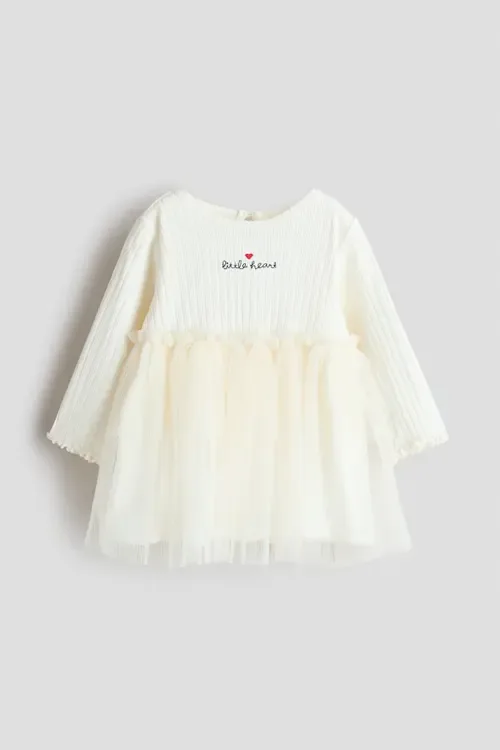 Tulle-Skirt Pointelle Dress by H&M
