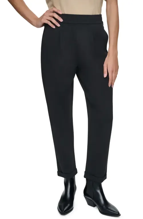 Pleated Cuffed Ponte Pants by DKNY