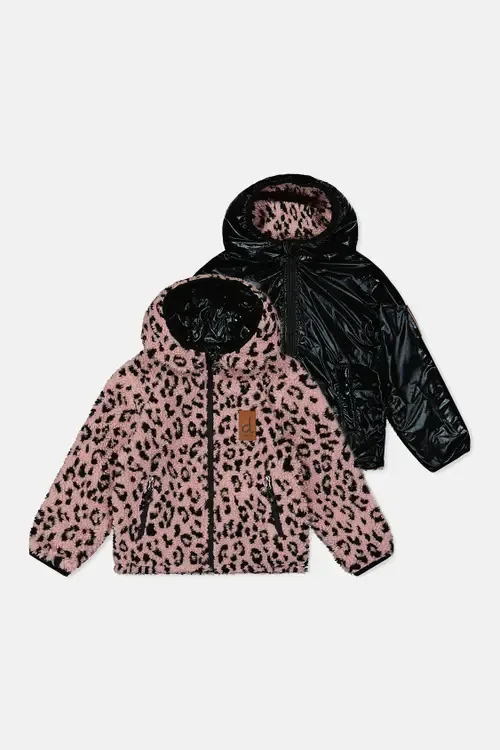 Reversible Mid-Season Hooded Fleece Jacket by Deux par Deux