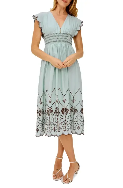 Roxanne Eyelet Embroidered Cotton Midi Dress by Rails