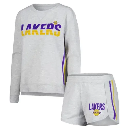 Concepts Sport Los Angeles Lakers Cedar Long Sleeve T-Shirt & Shorts Sleep Set by CONCEPTS SPORT