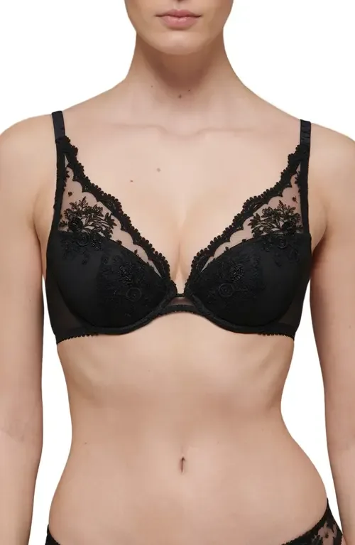 Intrigue Floral Embroidered Triangle Bra by Simone Perele