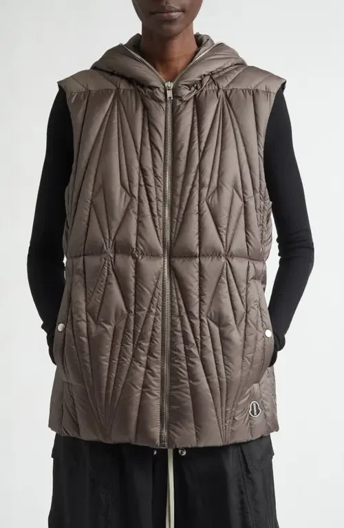 Moncler x Rick Owens Geocamo Ziplock Hooded Down Vest