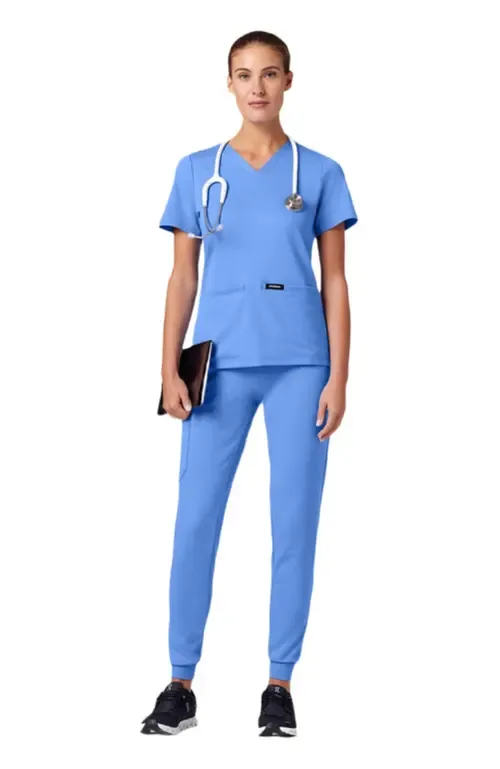 Rubi 6-Pocket Slim Knit Scrub Jogger by JAANUU