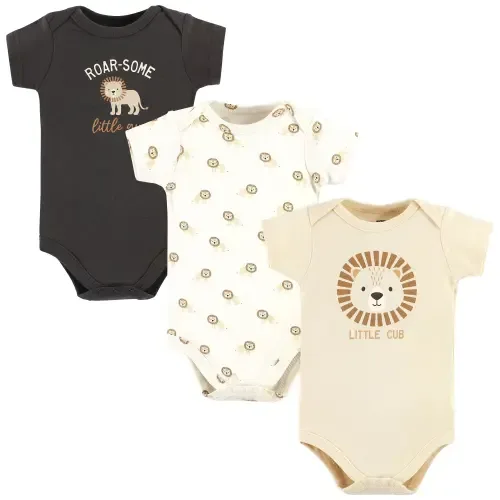 Soft Cotton Bodysuit Triple Pack by Hudson Baby