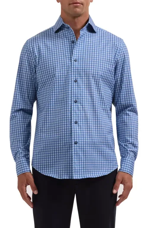 Devon OoohCotton® Tech Check Long Sleeve Shirt by Bugatchi