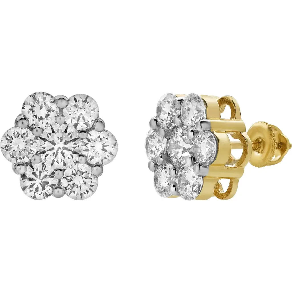 Meadow 14K Yellow Gold Cluster Lab Grown Diamond Earrings - 2.54 Cts by LuvMyJewelry