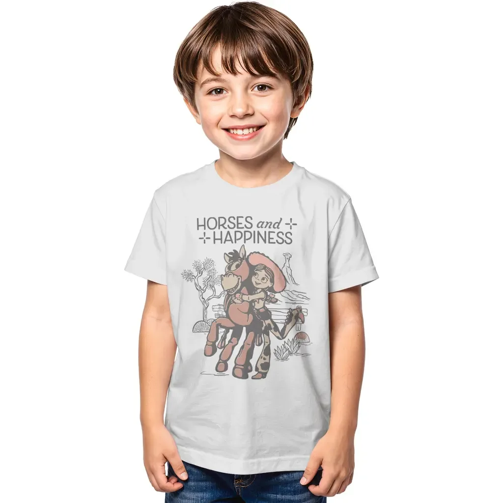 Horses and Happiness Graphic Short Sleeve T-Shirt by Toy Story 5