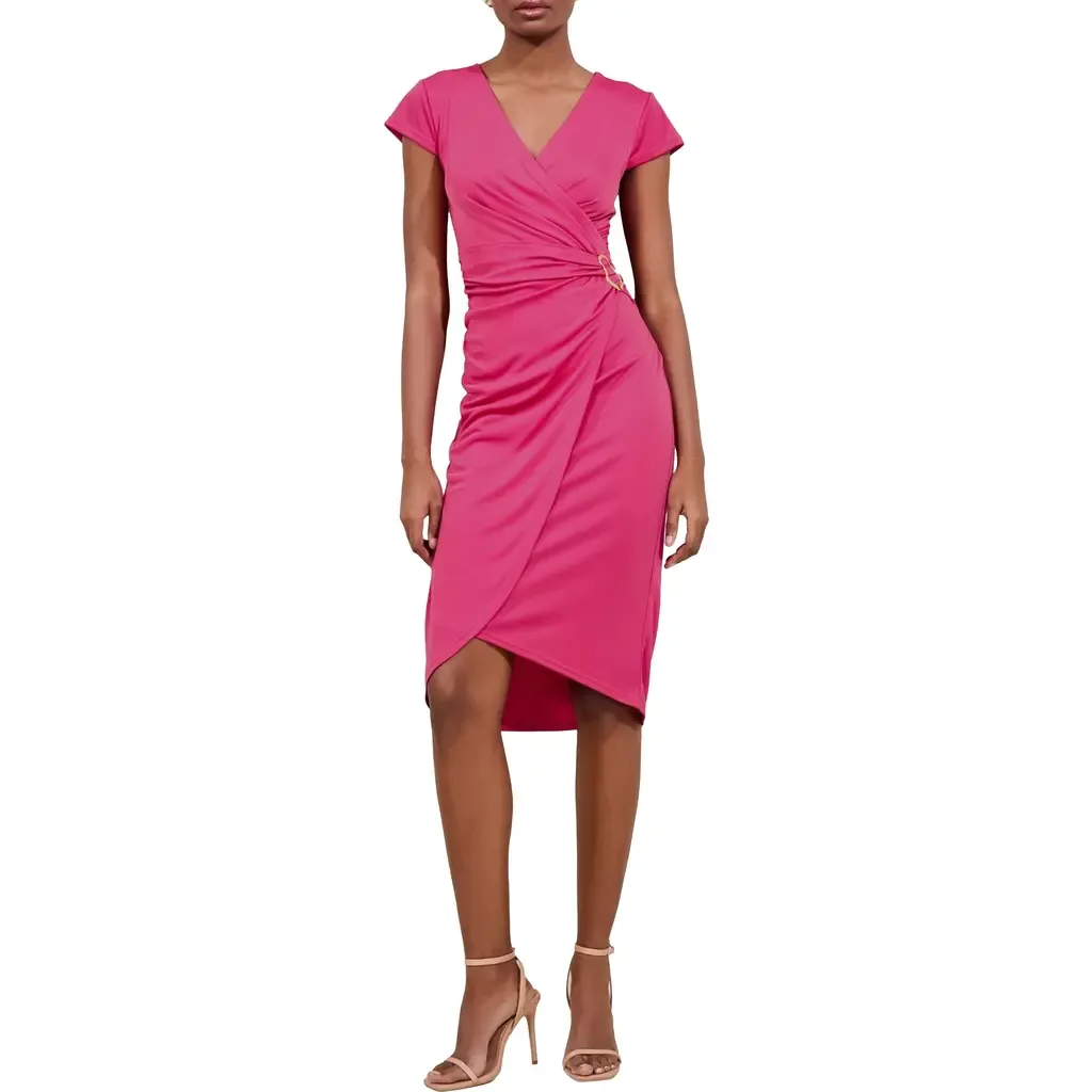 Hardware Wrap Midi Dress by Lipsy