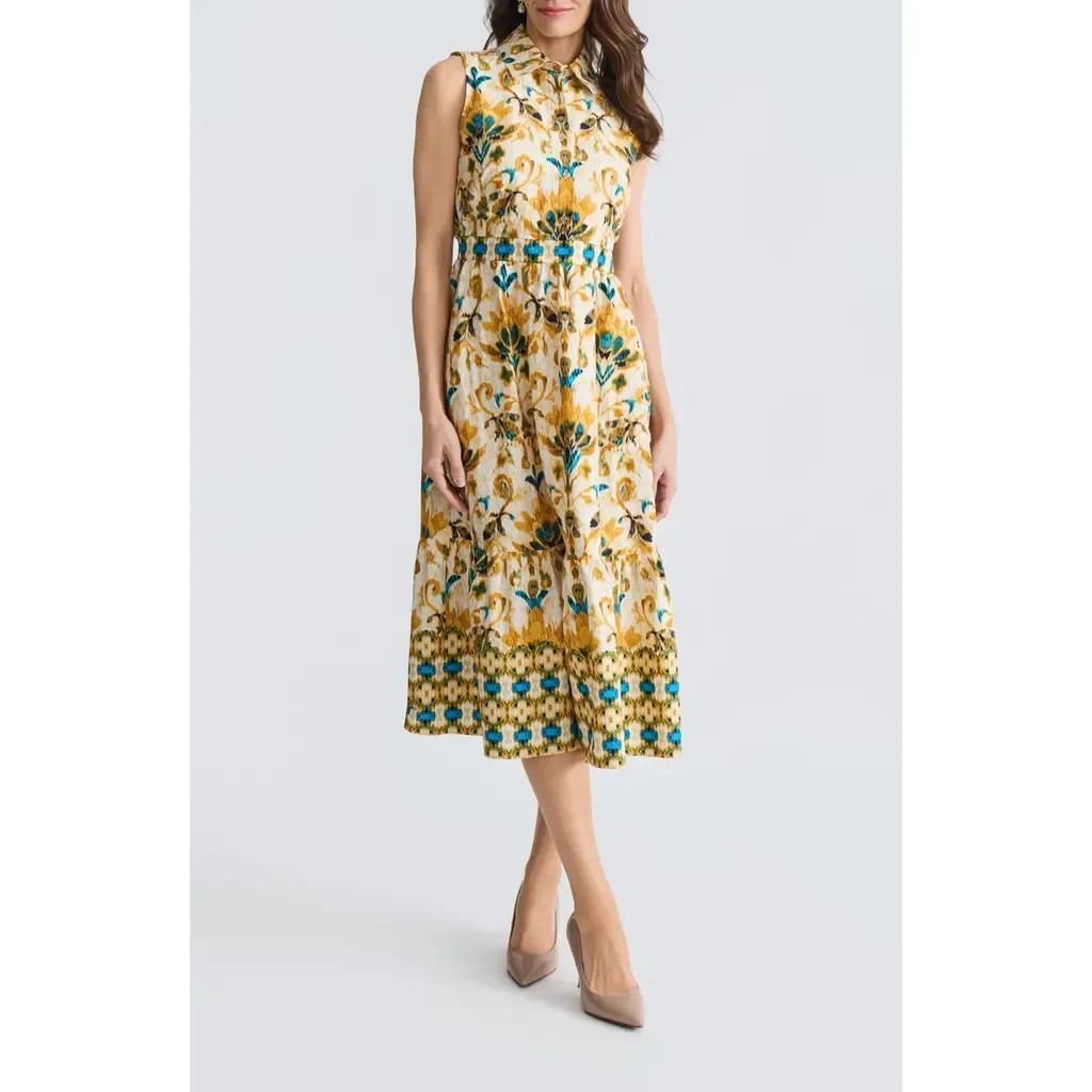 Border Print Midi Shirdress by KASPER