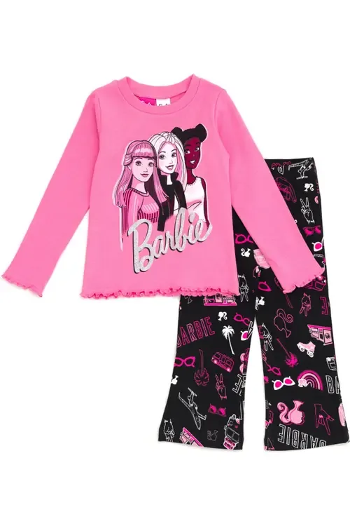 2-Piece Long Sleeve Tee and Flare Pants Set by Barbie