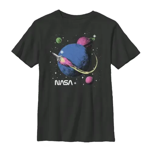Retro Rocket Journey Graphic Short Sleeve T-Shirt by NASA