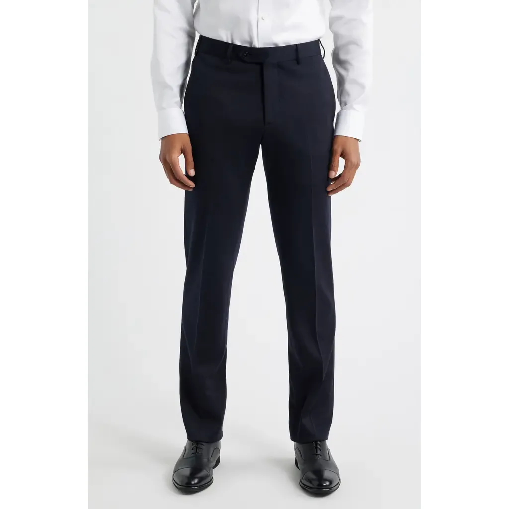 Parker Flat Front Knit Wool Dress Pants by Zanella