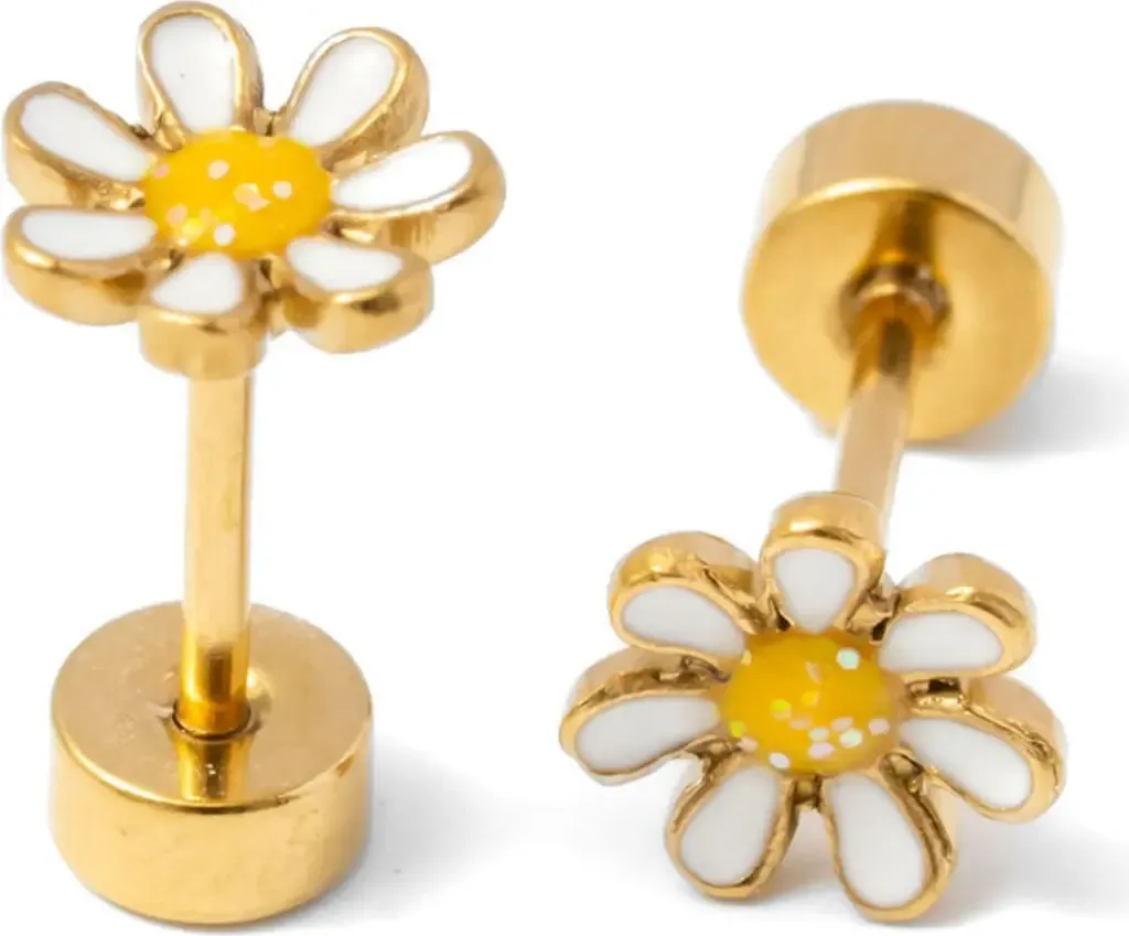 Mini Daisy Flatback Stud Hypoallergenic Earrings by Pip Pop