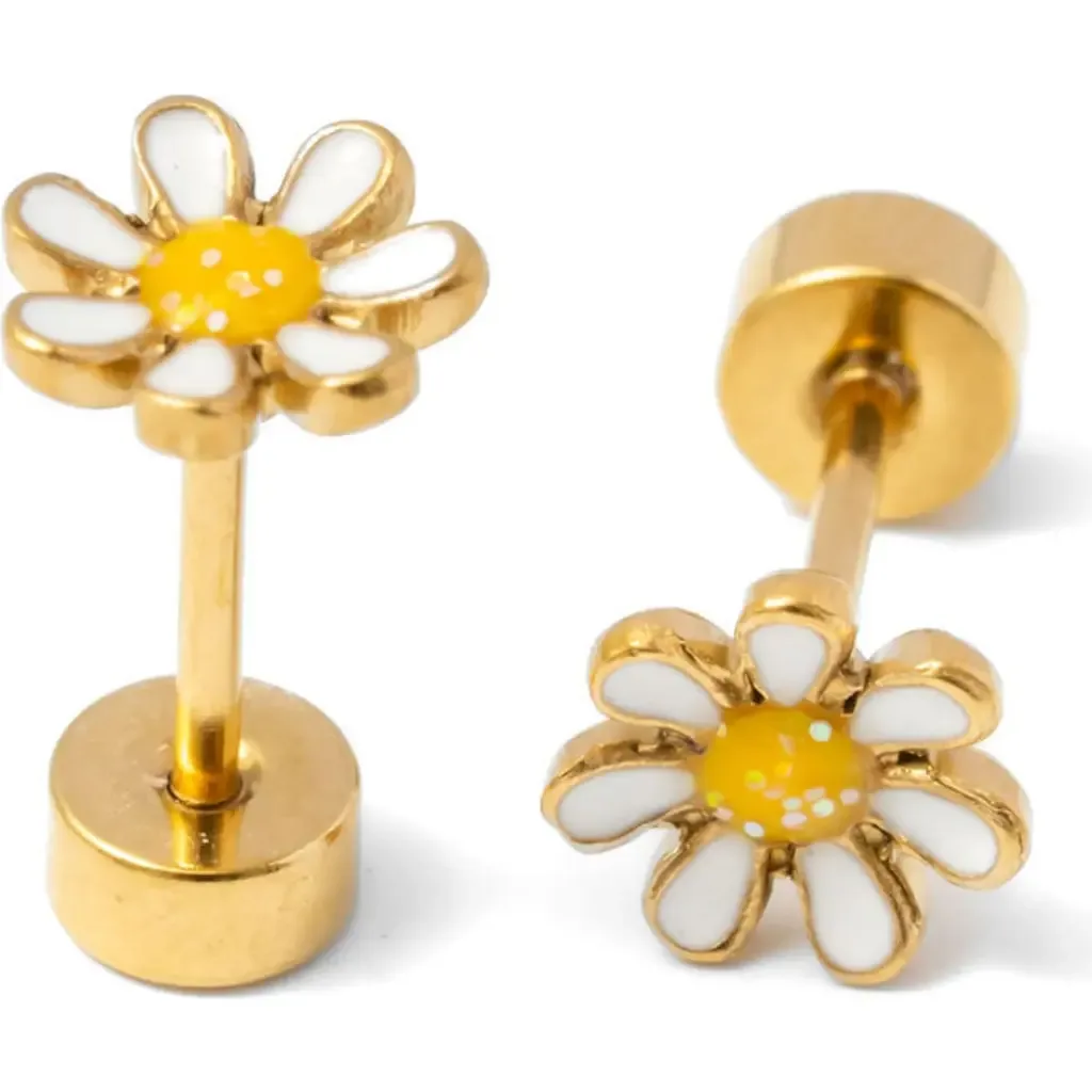 Mini Daisy Flatback Stud Hypoallergenic Earrings by Pip Pop