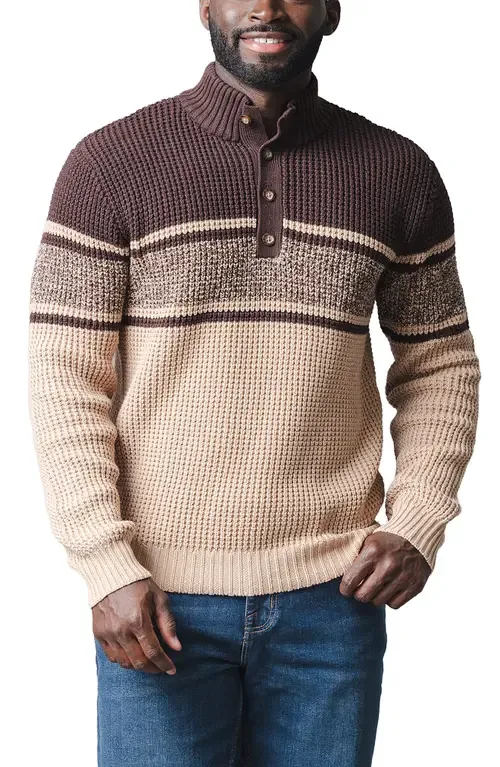 Organic Mock Neck Waffle Sweater by Hope & Henry